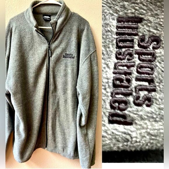SPORTS ILLUSTRATED VINTAGE GREY FLEECE PROMOTIONAL FULL ZIP JACKET MENS SIZE XL - Picture 1 of 7